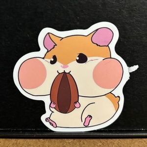 HAMSTER STOCKING UP/ EATING SEEDS STICKER
